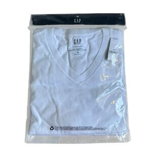 GAP 3 Pack Classic White Essential V-Neck Short Sleeve Tees Pack Men's Size M